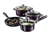 Produkt-Bild: Karcher 113386 Aluguss Kochtopfset 7-teilig Teflon Classic beschichtet - Serie TrendColor, Purpleschwarz