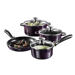 Karcher 113386 Aluguss Kochtopfset 7-teilig Teflon Classic beschichtet - Serie TrendColor, Purpleschwarz
