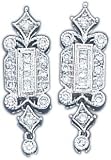 14K White Gold .50ct Diamond Vintage Earrings New 41oNF13mFLL. SL160 14K White Gold .50ct Diamond Vintage Earrings New