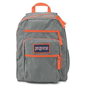JanSport Big Student (SHADY GREY / FLUORESCENT ORANGE)