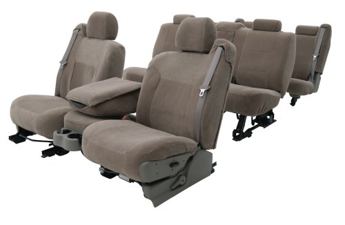 Coverking Velour Custom Fit Seat Covers - Taupe, Rear Row Seats. Honda Pilot EX MODEL, 60/40 Split, W/ 3 Removable Headrest, Third Row 2006 - 2006