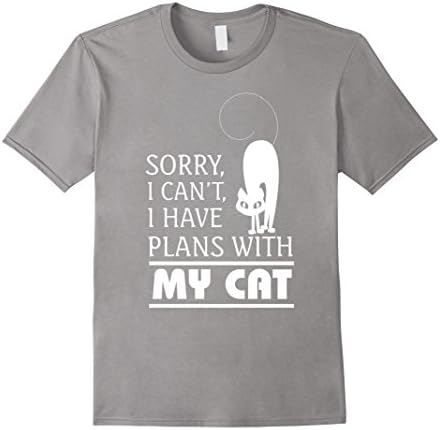 Men's I Have Plans with my cat T- Shirt 2XL Slate