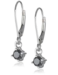 14k Gold Black Diamond Earrings (5/8 cttw)