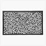 ARTISTIC CIRCLES WELCOME DOOR MAT BLACK RUBBER DOORMAT