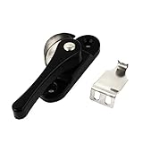 uxcell　クレセントサッシロック ウィンドウロック　金属素材　10.5 x 3x 3cm　シルバートーン　ブラック