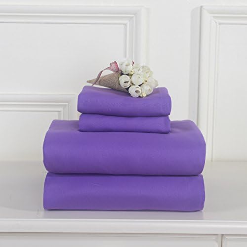 Pollymaid Brushed Soft Microfiber Bed Sheet Set (Purple, Twin)