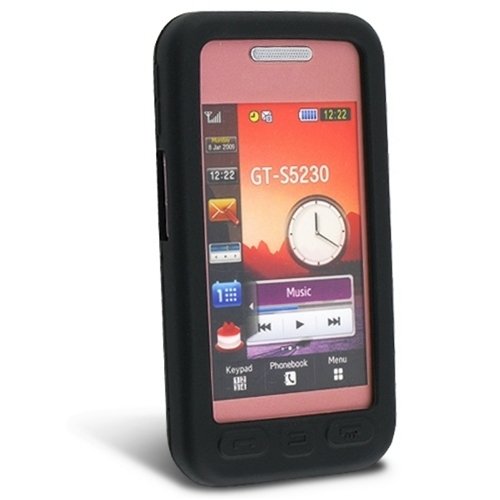 Black Silicone Skin Cover for Samsung S5230