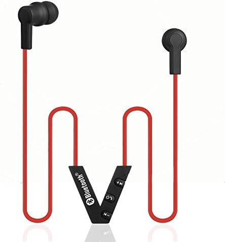 Bluetooth Earbuds Wireless Sport Earphone Earbuds With Mic Support Bluetooth Remote Control Selfie Include Portable Earbuds Case (Red)