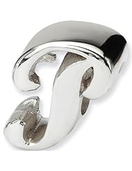 Reflection Beads Silver Letter P Script Alphabet Bead