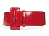 Ladies High Waist Wide Patent Fashion Plain Leather Belt