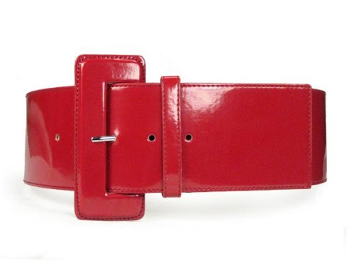 Ladies High Waist Wide Patent Fashion Plain Leather Belt