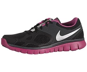 Nike Women's Flex 2012 Run - Black / Metallic Silver-Fire Berry-Anthracite, 10 B US