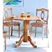 Natural Finish Wood Napolean Round Dining Table w/Drop Leaf