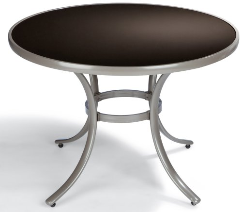 Siena Garden Denver Tisch 106cm Gestell:champagner/Glasplatte mocca Preisvergleich
