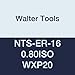 Walter Tools NTS-ER-16 0.80ISO WXP20 Carbide NTS Threading Inserts, External Thread, Full Profile, ISO Metric 60 Degree (Pack of 10)