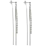 G by GUESS Linear Crystal Fringe Earrings