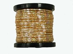 50 yd Fluorescent Orange w/ Gold Holographic CraftLace Spool