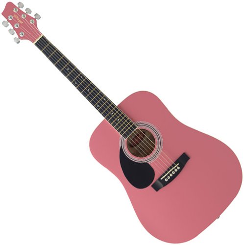 41oNd96oNWL NEW LEFT HANDED LEFTY SW201 PINK 3/4 SIZE ACOUSTIC GUITAR