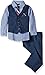Van Heusen Baby Boys' Heather Poplin Vest Set with hanky
