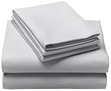 Pinzon 200-Gram Supima Velvet Flannel Queen Sheet Set, Silver Grey