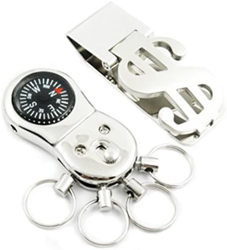 kilofly Keychain & Money Clip Set - with Compass Detachable Ring Keychain - Route 66