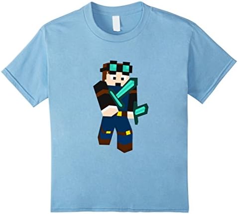 Kids The Diamond Minecart T-Shirt DAN TDM Youtuber tee 8 Baby Blue
