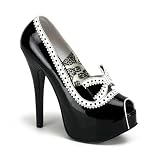 5 3/4 Inch High Heel Sexy Shoes Peep Toe Platforms Pinking Trim Bow Pump