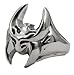 High Polished Black Stainless Steel Biker Ring with Bat Design