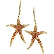 14K Yellow Gold Madeira Citrine, Citrine and Lime Quartz Starfish Earrings