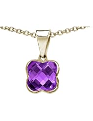 Tommaso Design (tm) Clover Cut Genuine Amethyst Pendant