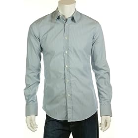 Ermenegildo Zegna Blue Pinstripe City Fit Point Collar Dress Shirt, Size 15 X 38