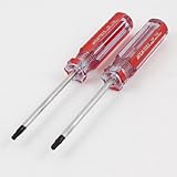uxcell T15トルクスドライバー　ねじ回し　滑り止め　ブラックマグネットヒント　レッド　2個セット