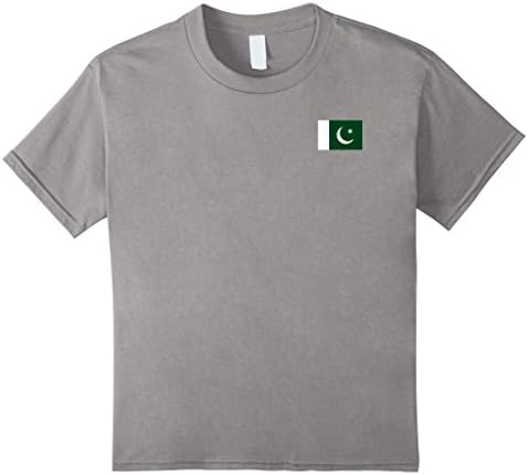 Kids Pakistani Independence Day Workwear Pakistan Flag T-Shirt 10 Slate