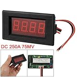 Amico Red LED 3 1/2 Display Volt Amp Panel Meter DC 250A 75MV