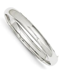 14k White Gold High Polished 8.00mm Hinged Bangle. Metal Wt- 8.28g