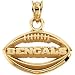 bengal13  - 14K Yellow Gold Cincinnati Bengals Football Pendant