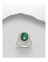 Malachite Ring In 92.5 Sterling Silver