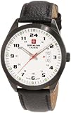 Swiss Military Calibre Men's 06-4T1-13-001 Trooper Black IP Leather 24-Hour Date Watch