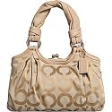 Coach Parker Signature Op Art Khaki Purse 13441