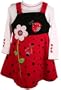 Rare Editions Fall/Winter Girls Red Corduroy Lady Bug Jumper Dress