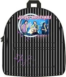Jonas Brothers Black Pinstripes Stars Backpack Bag