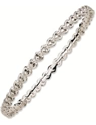 Sterling Silver Stackable Expressions Carved Slip-on Bangle Bracelet - Stackable Jewelry Collection