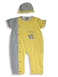 Beyond Basic Kids - Infant Baby Boys Short Sleeved Coverall Set, Yellow, Blue, White (Size 18Months)