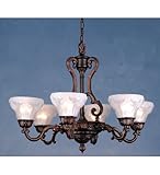 IMAGE OF Meyda Tiffany 80114 6-Light Chandelier, Chateau Bronze Finish with Satin Frost