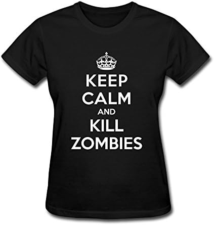 KAWA Women's Keep Calm Kill Zombies T-shirt - XXL Black