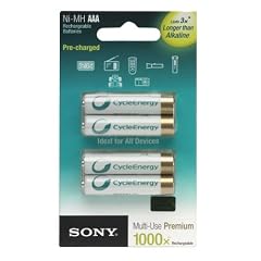 Sony Nickel-Metallhydrid Akkus 4er Pack Micro Ni-MH  800 mAh Cycle-Energy-Blue