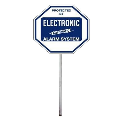 SECURITY SIGN - #102 Security Burglar Alarm System Warning Sign on 36" Stake #102YS