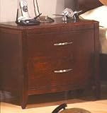 Sorrento 2 Curved Drawer Night Stand w/ Arch Metal Hardware Weathered Ebony