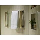 Thermique 24 inch Heated-Glass Towel Warmer in Polished Brass