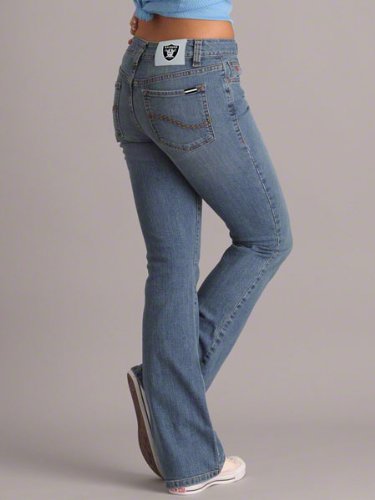 Oakland Raiders Women's Cheerleader Boot Jeans - Medium Wash 2X31